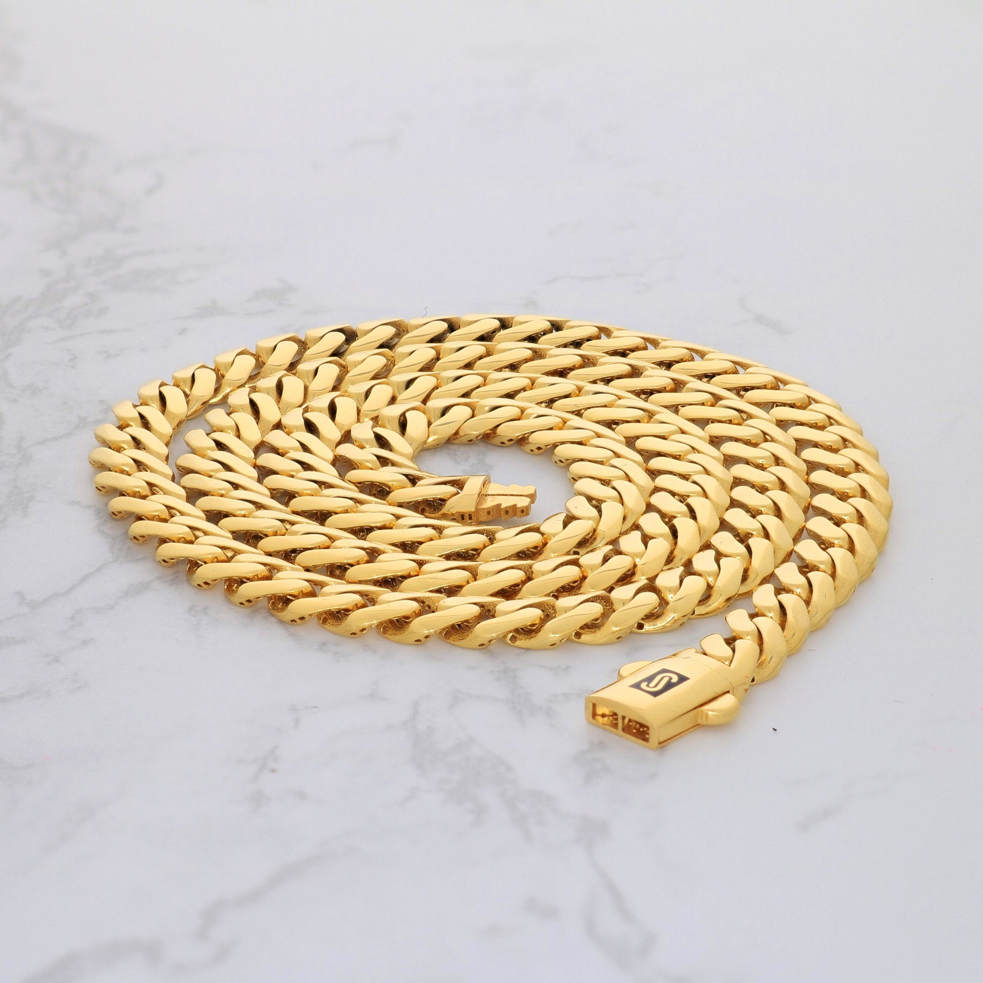 14K Yellow Gold 6Mm Royal Monaco Miami Cuban Link Chain Necklace, Mens Jewelry Fancy Box Clasp 18" - 30"