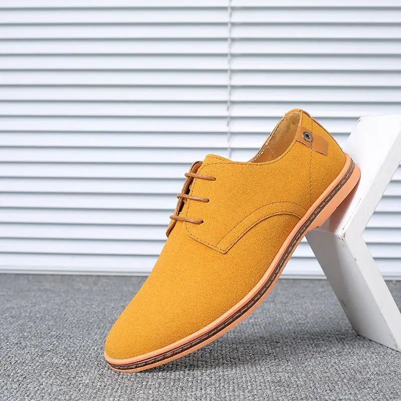 Top Quality Brown Oxford Shoes Men Derby Loafers Big Size 48 Casual Mens Shoes Business Man Sneakers Yellow Dress Shoes Fashion