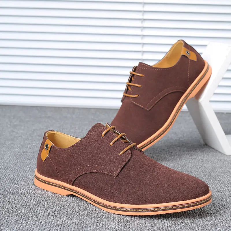 Top Quality Brown Oxford Shoes Men Derby Loafers Big Size 48 Casual Mens Shoes Business Man Sneakers Yellow Dress Shoes Fashion