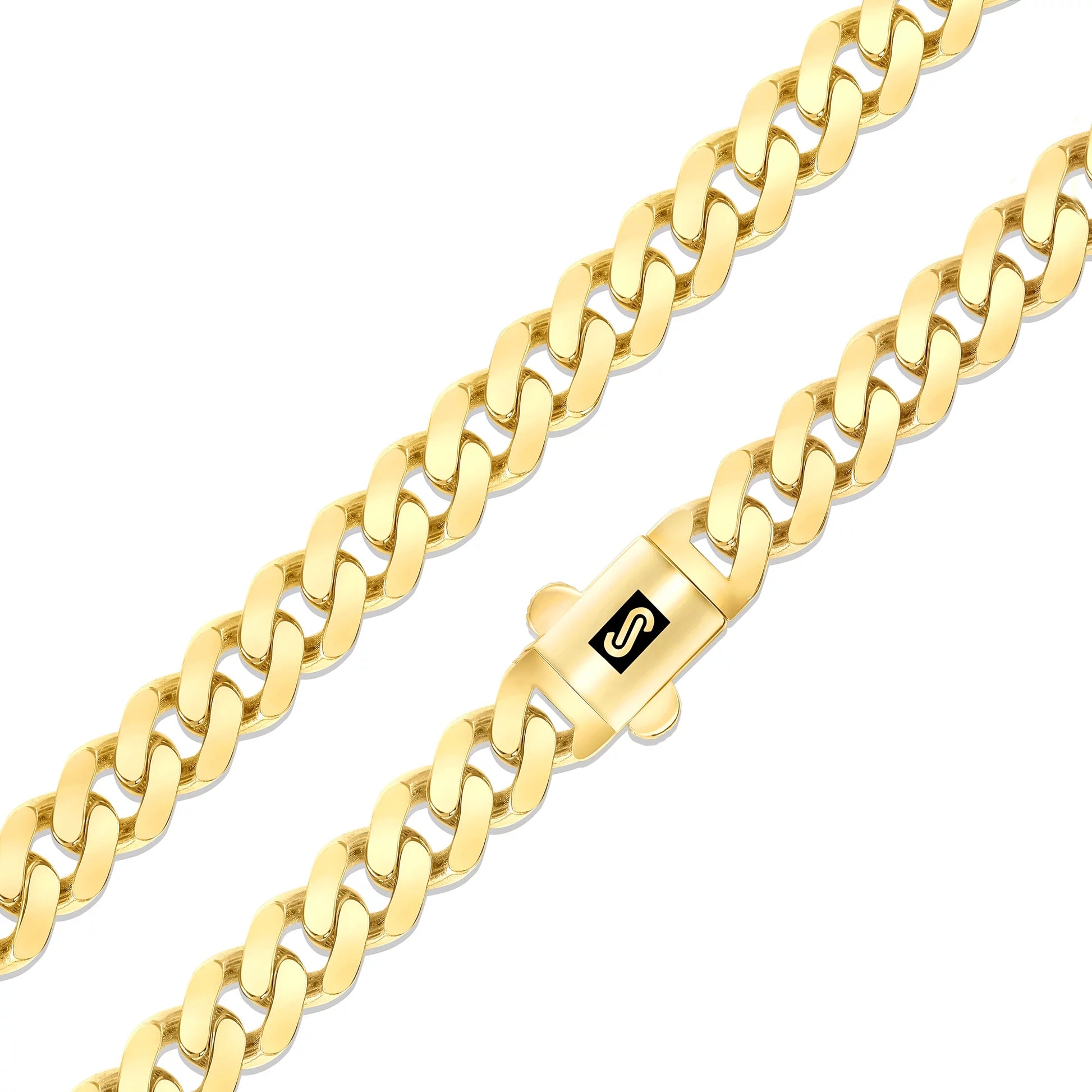 14K Yellow Gold 6Mm Royal Monaco Miami Cuban Link Chain Necklace, Mens Jewelry Fancy Box Clasp 18" - 30"