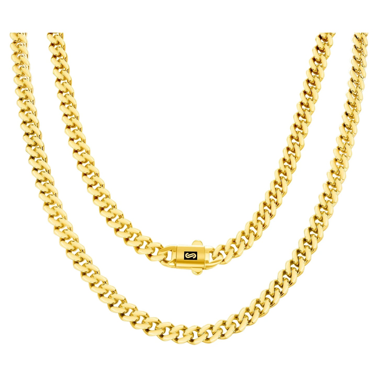 14K Yellow Gold 6Mm Royal Monaco Miami Cuban Link Chain Necklace, Mens Jewelry Fancy Box Clasp 18" - 30"