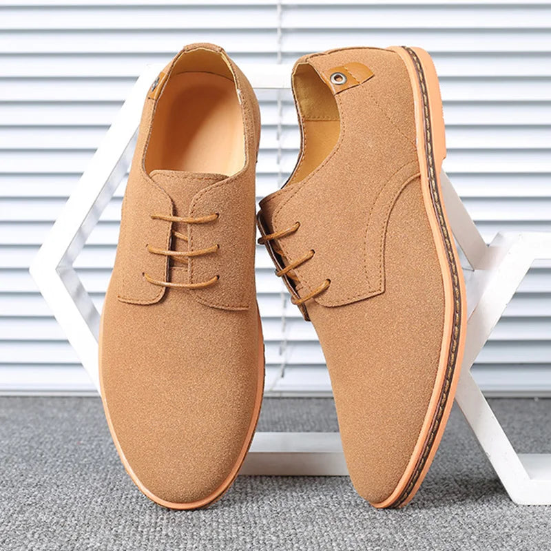 Top Quality Brown Oxford Shoes Men Derby Loafers Big Size 48 Casual Mens Shoes Business Man Sneakers Yellow Dress Shoes Fashion